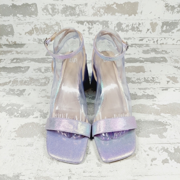 New Bp Parker Ankle Strap Square Open Toe Heeled Sandals W424 - Picture 3 of 14